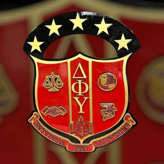 Custom Delta Phi Upsilon Sheild Wooden Wall-mounted Art.