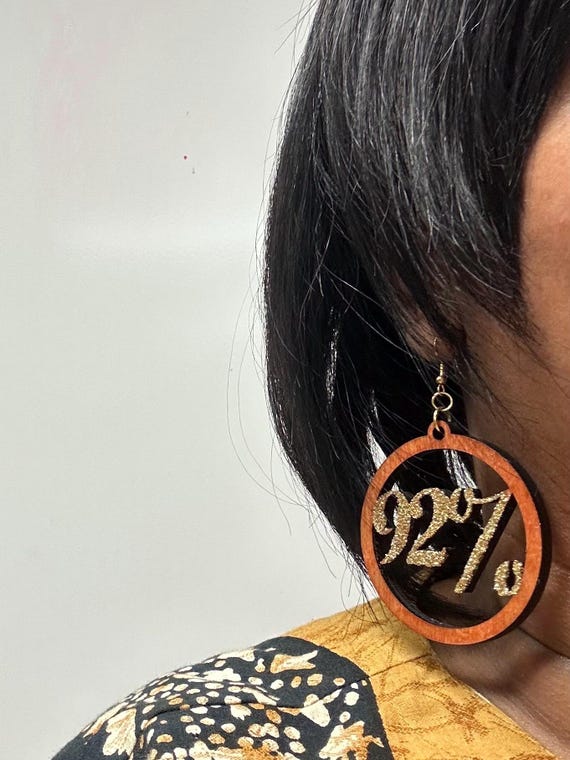 Afro-centric Round “92%” Earring Set