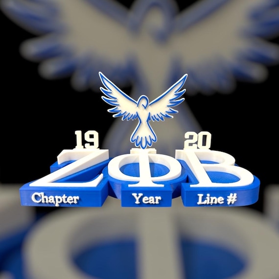 Custom 3D Zeta Phi Beta Dove Vertical Desk Statuette