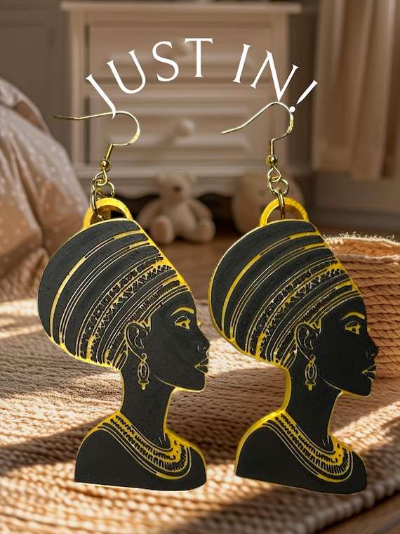 Afro-centric  Women with Gold Earring Set