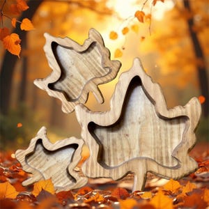Handmade Maple Leaf Dough Bowl: Rustic Fall Decor