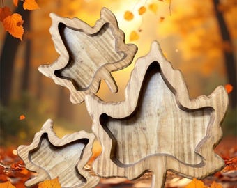 Handmade Maple Leaf Dough Bowl: Rustic Fall Decor