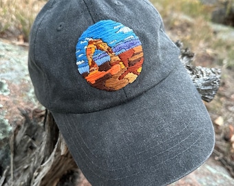 Hand Embroidered Hat | Red Rock Wonderland