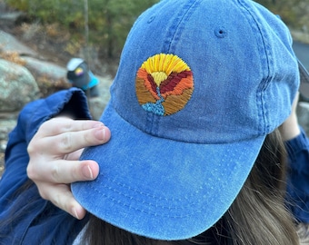Hand Embroidered Hat | Red Rocks and Rays