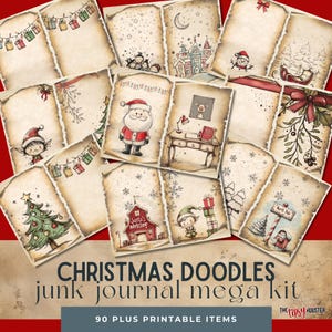 Kit de diario basura navideño, decoración festiva, material efímero navideño, papeles digitales imprimibles, arte en técnica mixta, manualidades con papel, hojas de collage