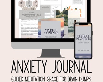 Digital journal för mental hälsa, ångestjournal, ångestlindring, KBT, terapijournal, egenvårdsdagbok, mindfulnessjournal, tacksamhet