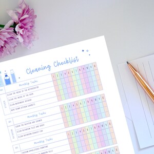 Cleaning checklist, Cleaning Schedule, Weekly cleaning checklist, monthly chore chart, Spring Cleaning, trending, ADHD cleaning, printable