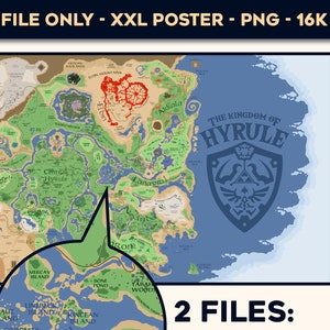 Poster Zelda BotW MAP - 143 MP - Ready 2 Print - Breath of the Wild