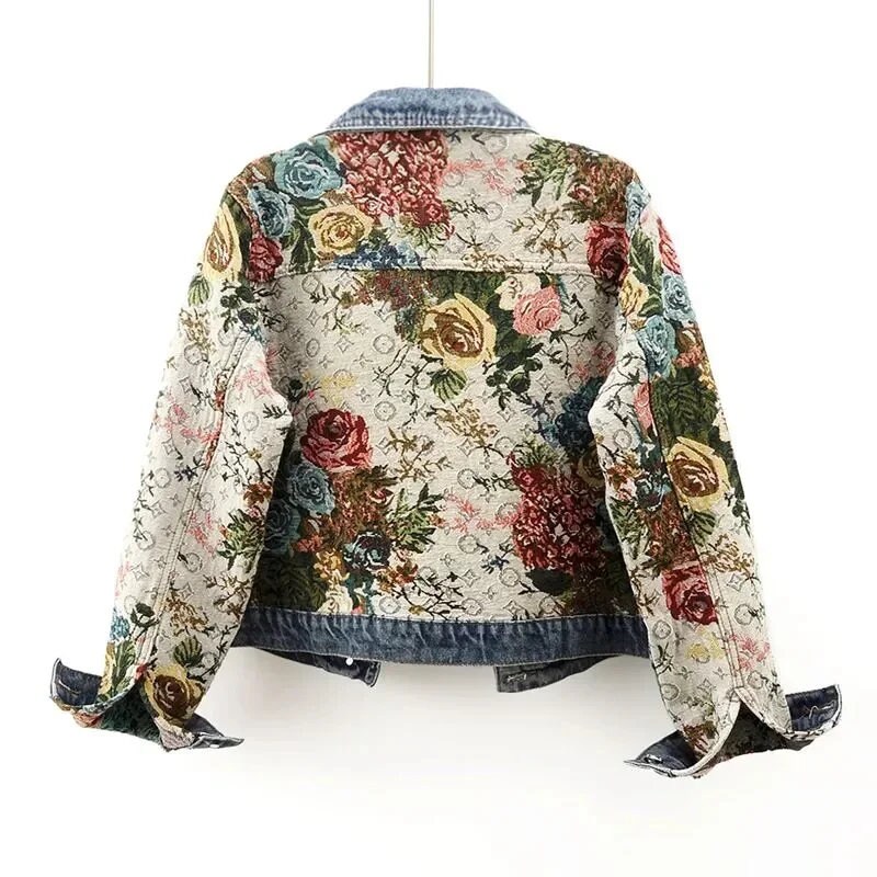 Custom Denim Jacket With Flowers Etsy