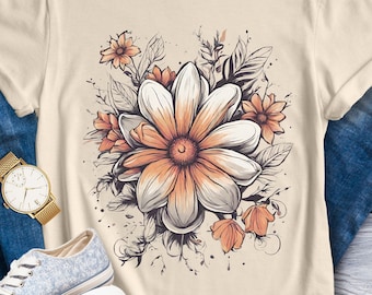 Cottagecore Floral T-Shirt: Boho Botanical Women's Shirt