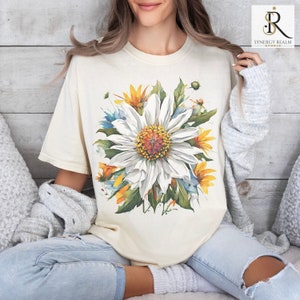 ヴィンテージ風フローラルTシャツ、ボタニカルシャツ、フラワーT