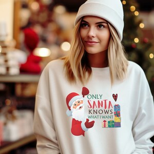 Cute Santa shirt, Cute Santa sweatshirt, Cute Christmas shirt, Cute Christmas sweatshirt, Santa shirt,  Womens Santa shirt, Fun Santa shirt