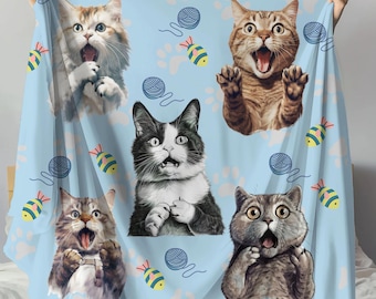 Cat Meme Blanket, Cat Mom Blanket, Cat Decor, Cat Owner Gift, Pet Owner Gift, Kids Blanket, Cute Blanket, Crazy Cats, Funny Cats, Kittens