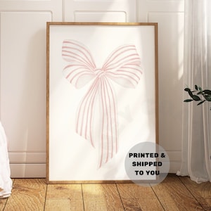 Plakat z kokardą do włosów w stylu vintage wnuczki nadmorskiej, estetyczna akwarela w stylu retro na ścianę w stylu kowbojki nadmorskiej, dekoracja z nadrukiem w stylu różowym babci nadmorskiej