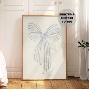 Plakat z kokardą do włosów w stylu vintage w stylu nadmorskiej babci, estetyczna akwarela w stylu retro w stylu nadmorskiej kowbojki, dekoracja w stylu nadmorskiej niebieskiej wnuczki, college