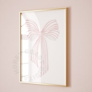 Nadmorska babcia vintage hair bow cyfrowy wydruk, nadmorska kowbojka estetyczna akwarela retro ścienna sztuka, nadmorski różowy wystrój wnuczki