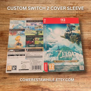 Legend of Zelda: Tears of the Kingdom, Switch 2 Sleeve Slip cover Artwork, Game Replacement Cover, Custom Box Cover