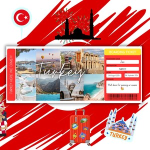 Personalisierte Türkei Bordkarte, personalisierte Türkiye Geschenkideen