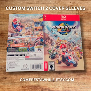 Mario Kart World Switch 2 Sleeve Slip cover Artwork, Game Replacement Cover, Custom Box Cover