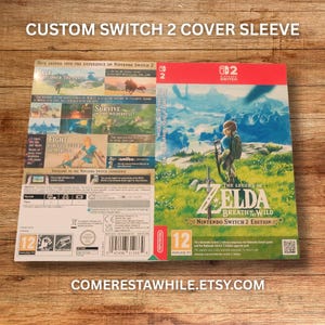 Legend of Zelda: Breath of the Wild, Switch 2 Sleeve Slip cover Artwork, Game Replacement Cover, Custom Box Cover