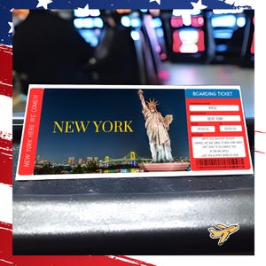 Personalisierte New York Bordkarte, personalisierte New York Bording Pass Geschenkidee