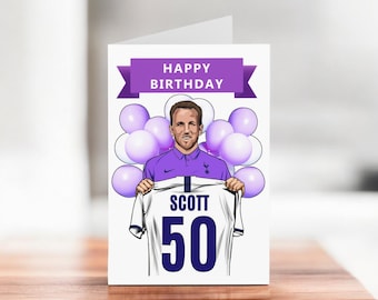 Tarjeta de cumpleaños retro personalizada para un fan de los Spurs