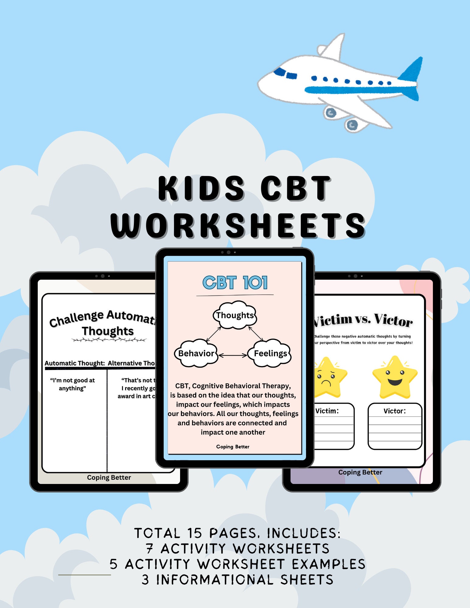 Kids CBT Worksheets - Etsy