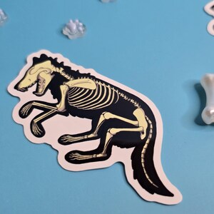 Dog Skeleton Vinyl Sticker: Gothic Pet Lover Decal, Waterproof Laptop Decor
