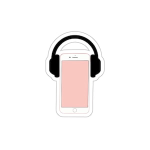 Matte gestanste sticker telefoon en hoofdtelefoon: waterbestendige vinylsticker