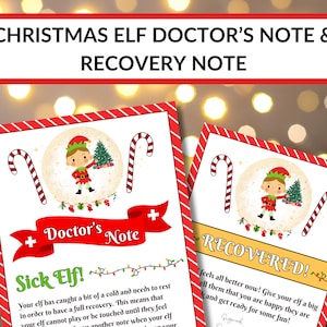 Note de maladie elfe | Accessoires d’elfe de Noël | Lettres elfes | Idées elfes | Configuration facile d'elfe