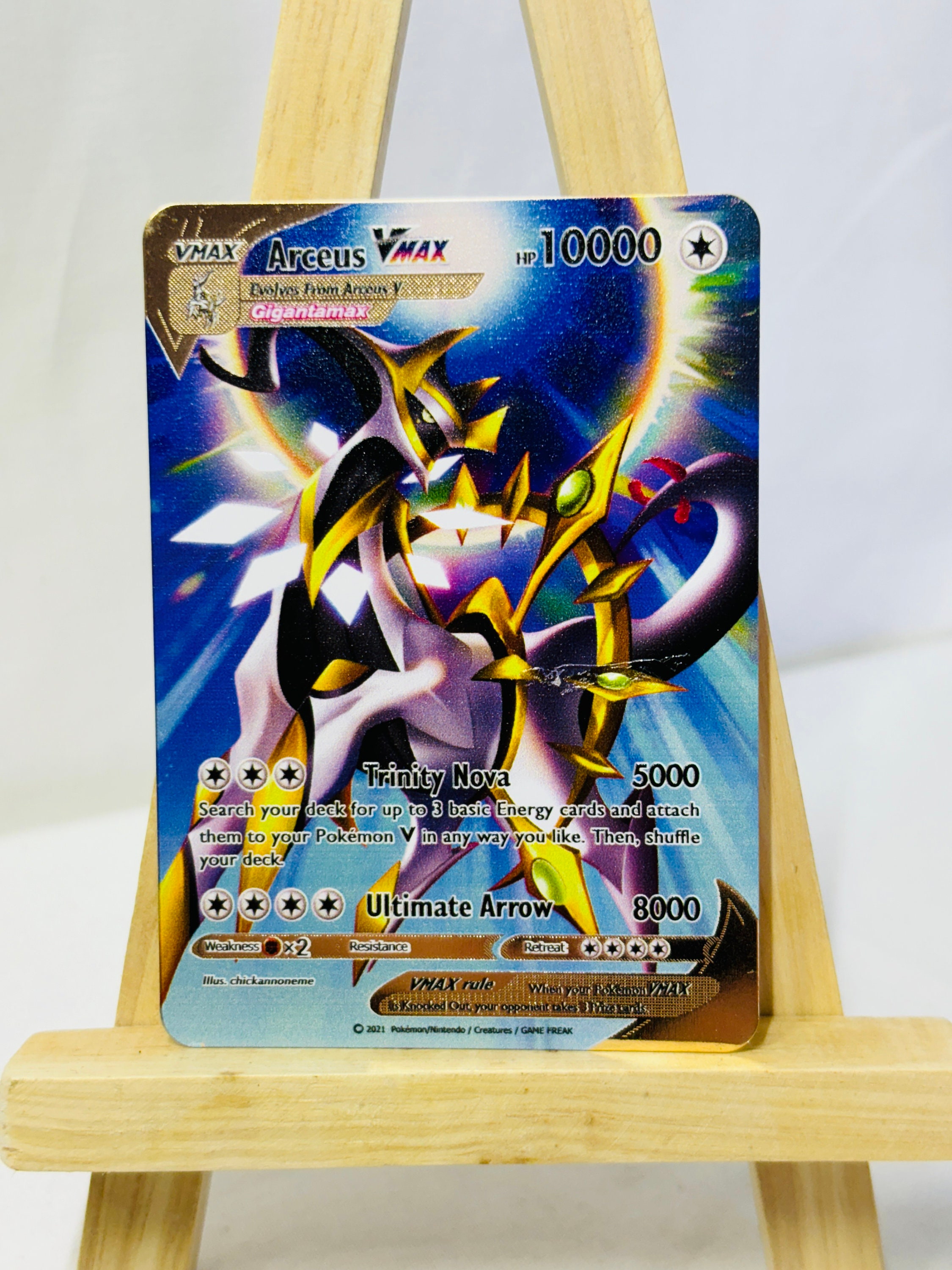 10000Point Español Cartas Pokemon Metal Gold Card Box Golden