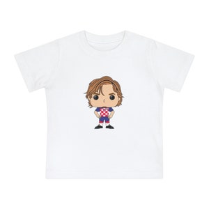Camiseta de manga corta para bebé de fútbol de Luka Croacia imagen 2