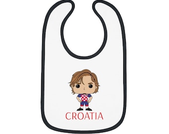 Babero de bebé de fútbol de Croacia Luka