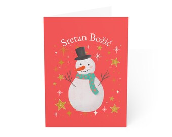 Croatian Christmas &quot;Sretan Bozic&quot; Greeting Cards (10, 30, and 50pcs)