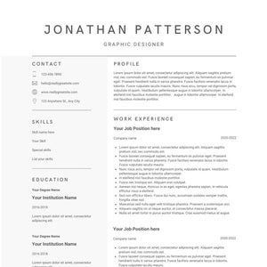 CV professionnel minimaliste blanc et gris