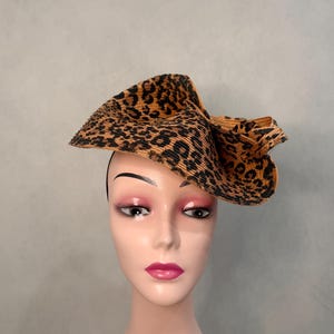 Women\'s Leopard Print Hat Church Wedding Derby Feather Rhinestone Whittall Shon New Women main image 3