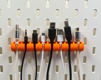 Cable organizer for IKEA Skadis - Uppsel Cable Hanger - Pegboard Cable Holder - Skadis Accessories - Wall Mounted Cable organizer