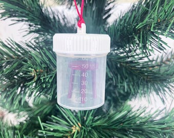 Adorno de broma con muestra de heces para árbol de Navidad - Adorno de broma - Adorno de jefe - Regalo de broma para un amigo - Juego de palabras - Adorno médico divertido