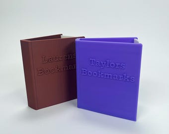 Personalized Bookmark Holder with Name - Book Shaped Bookmark Organizer - Gift for Readers - Bookshelf Decor - Booktok - Book Club Gifts