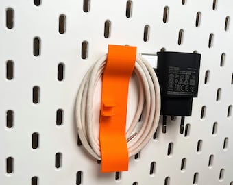 IKEA Skadis Cable Organizer - Skadis Earphone Holders - Pegboard Earbuds Cable Ties - Uppsel Cable Holders - Skadis Cord Wrap - 12 Colors