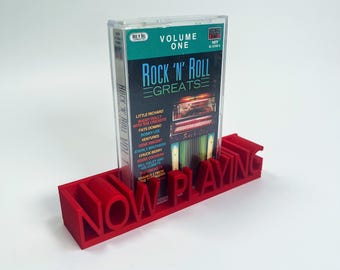 Now Playing Audio Cassette Tape Display Stand - Cassette Tape Holder - Cassette Organizer - Hi-fi Audiophile Music Lover Gift