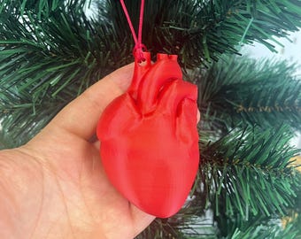 Anatomical Heart Ornament for Christmas Tree - Anatomical 3D Ornament - Gothic Ornament - Spooky Tree Ornaments - Surgeon Ornament - Novelty