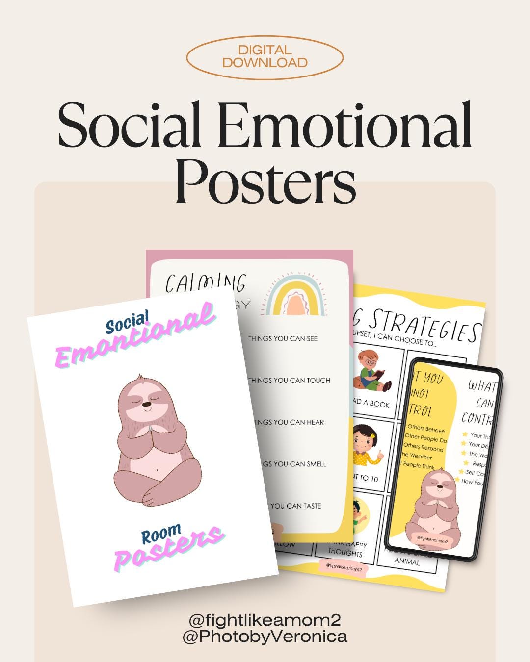 Social Emotional Learning Posters | Calming Corner Wall Art | Growth ...