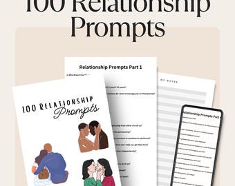 100 Relationship Prompts | Printable PDF Digital Download