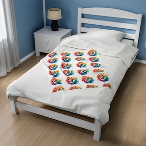 Manta de terciopelo ASL I Love You: manta en lenguaje de señas, colcha de vellón suave, funda de sofá acogedora, regalo de cultura para sordos, decoración cálida para el hogar