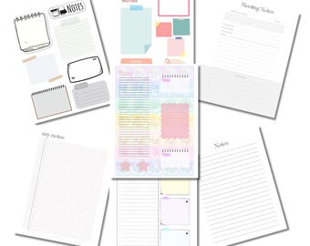 7 Varieties of Printable Note Pages | Meeting Notes, Memo Pages, and More