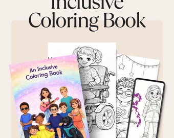 Inclusive Kids Coloring Book, Special Needs Awareness, SEL Activity (Digital Download)