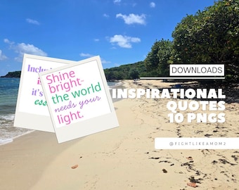 Inspirational Quotes PNG Bundle | Inclusion & Motivation | 10 PNG Designs | Digital Download