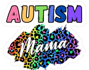 Autism Mama Cheetah Print Vinyl Decal, Awareness Sticker