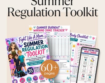 Summer Regulation Toolkit for Neurodivergent Kids | Emotional Regulation Printable Binder | Autism & ADHD Support Forms | Sensory Toolkit PD